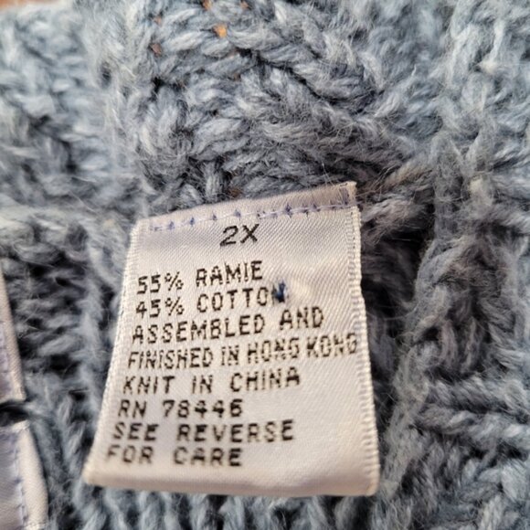 Signatures by Northern Isles ll Hand Knitted Cable Knit Bubble Knit Sweater. 2X - Picture 9 of 10